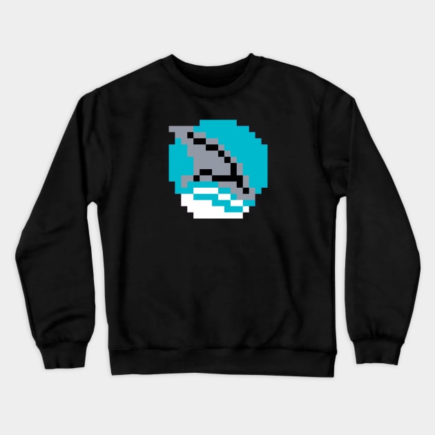 8-Bit Shark Fin Crewneck Sweatshirt by RetroRaider